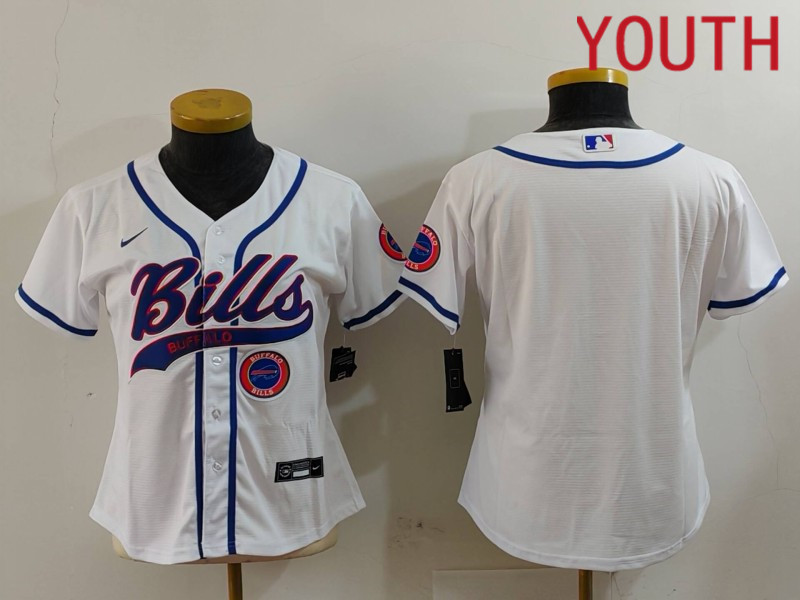 Youth Buffalo Bills Blank White Joint Name 2024 Nike Limited NFL Jersey style 9121->youth nfl jersey->Youth Jersey